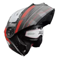 Capacete Ebf Xtroy GTR Articulado Preto Vermelho - Foto 3