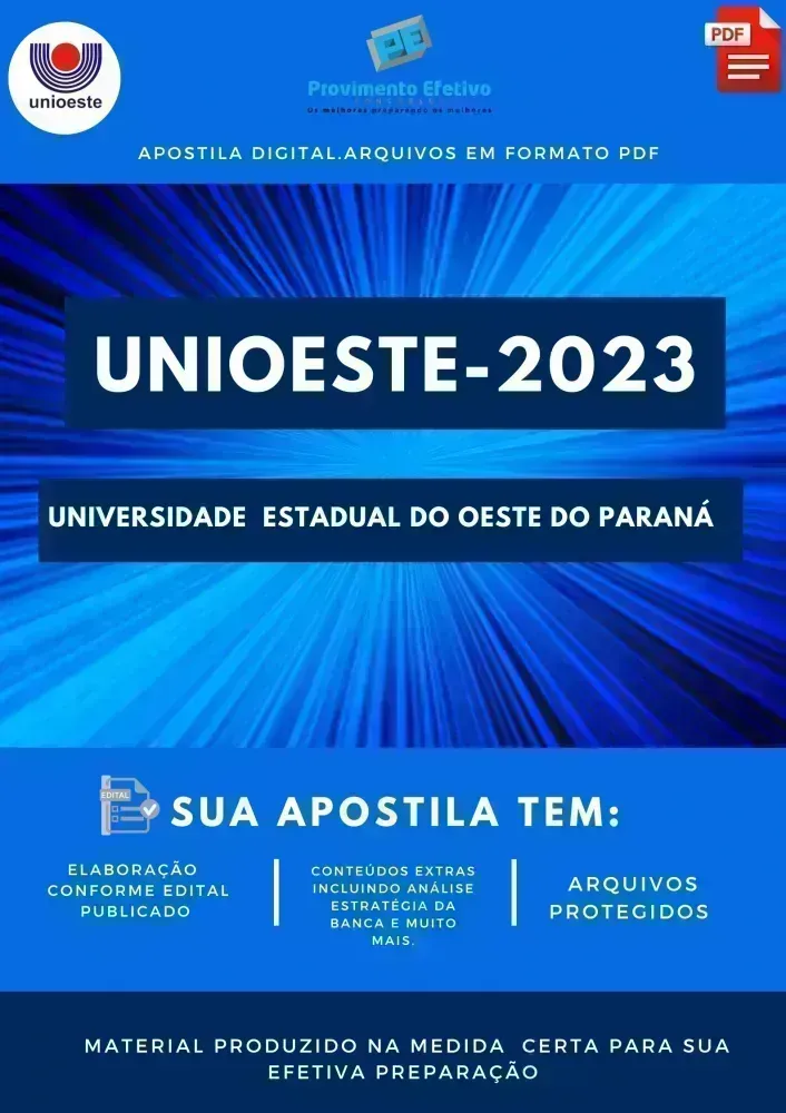 Apostila UNIOESTE PR Pedagogo 2023 Imagem