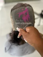 Ondulada Promoção 60/65cm.  Lace Front UltraHD humana AlBan cabelo brasileiro repartição  Livre - Foto 15