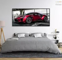 Quadro Decorativo Ferrari Esporte 130x60 Moldura 2x2 preta - Foto 2