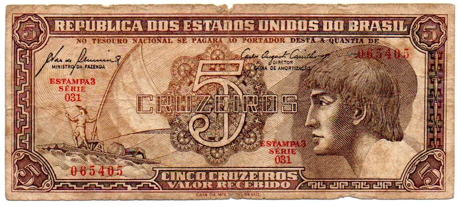 C111 - 5 Cruzeiros - Série 031 - Índio - Data: 1961 - R