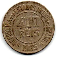 1935 - 400 Réis - Moeda Brasil