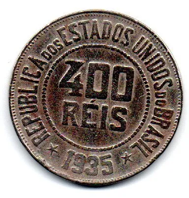 1935 - 400 Réis - Moeda Brasil Imagem
