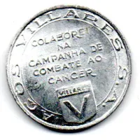 Medalha Lembrança da Exposição Industrial do IV Centenário - Combate ao Câncer - UTG (Amassada) - Foto 2