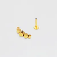 Cluster em TITÂNIO PVD DOURADO com 5 pedras Zircônia 1.2mm TIT21 - Foto 3