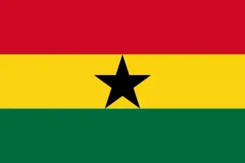 Bandeira de Gana 90 cm x 150 cm C/ Anilhas Para Mastro Alta Qualidade Costurada Cores Vibrantes