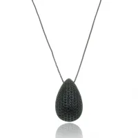 Colar 45 cm coleção gota pingente com pedras cravejadas micro zircônias antialérgico semijoia de luxo.  - Foto 2