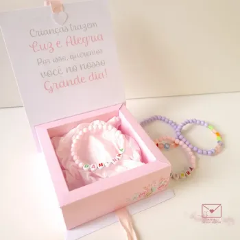 Caixinha + Pulseira - Convite para Daminha (Também disponível a pronta entrega) - Foto 2