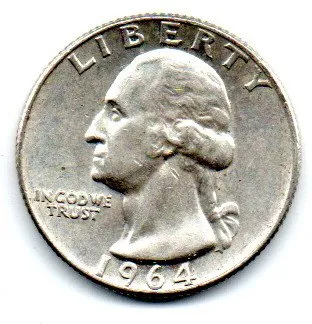 Estados Unidos - 1964D - 25 Cents - Quarter Dollar - Prata .900 - Aprox. 6,25g - 24,3mm