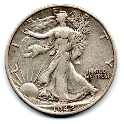 Estados Unidos - 1942S - 50 Cents - Half Dollar - Walking Liberty - Prata .900 - Aprox. 12.5g - 30,6mm Imagem
