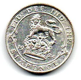 Reino Unido - 1924 - 6 Pence - Prata .925 - 2,82 g - 19,5mm