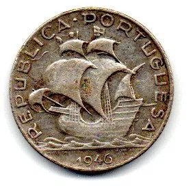 Portugal - 1946 - 2,50 Escudos - Prata .650 - Aprox. 3,5g - 20mm