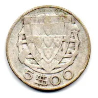 Portugal - 1942 - 5 Escudos - Prata .650 - Aprox. 7g - 25mm - Foto 2