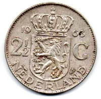 Holanda - 1963 - 2½ Gulden - Prata .720 - Aprox. 15g - 33mm