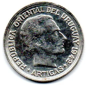 Uruguai - 1942 - 1 Peso - Prata .720 - Aprox. 9g - 27mm