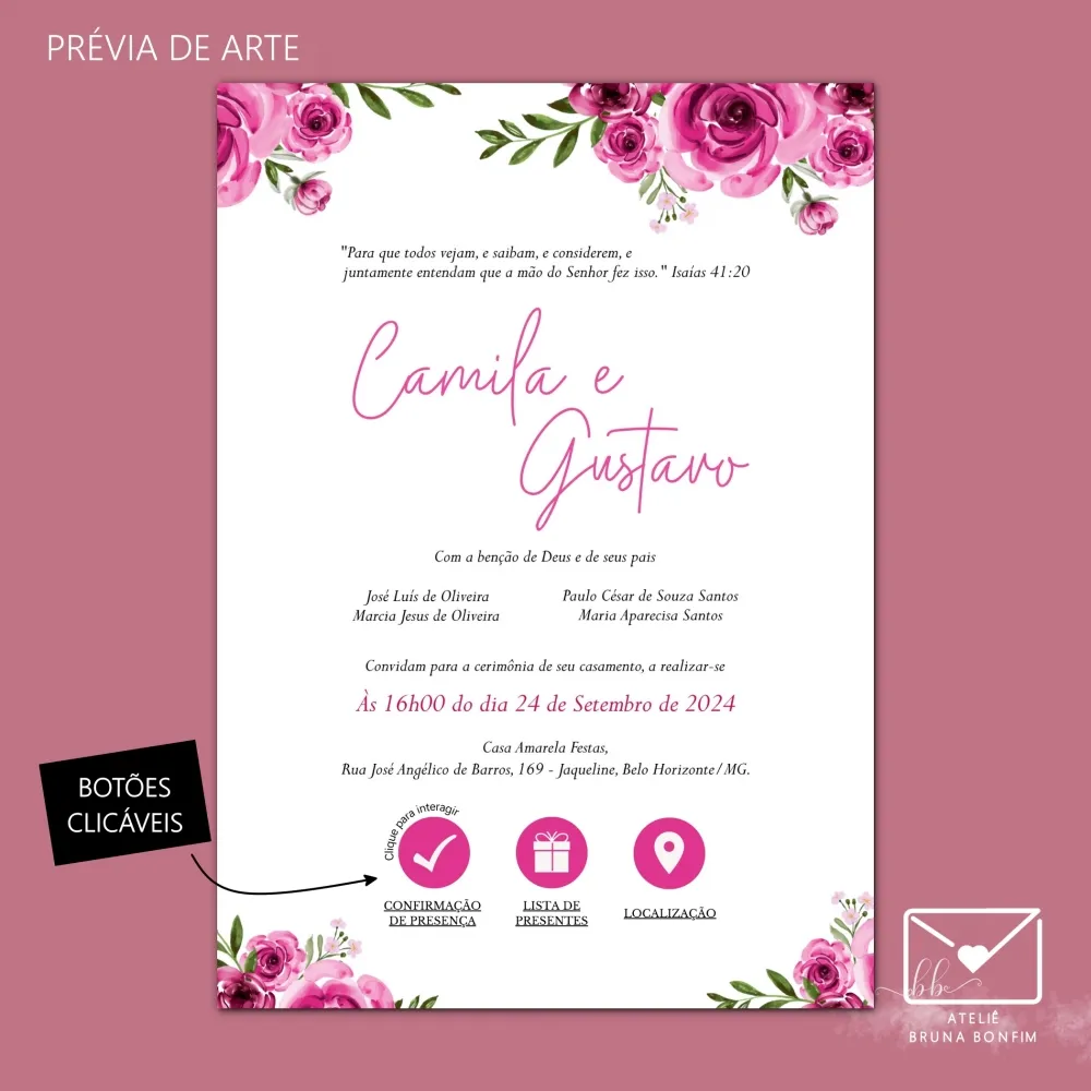 Convite digital interativo