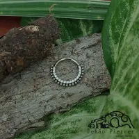 Argola Slim Clicker em TITÂNIO com Pedras e Esferas FRONTAL 607 - Foto 2