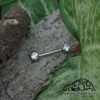 Mamilo em TITÂNIO com Pedra FLAT 5mm 1.6mm - Push Pin 729 - Foto 2