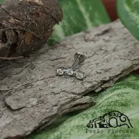 Labret CLUSTER SLIM em TITÂNIO TRIO Ponto de Luz 742 - Foto 2