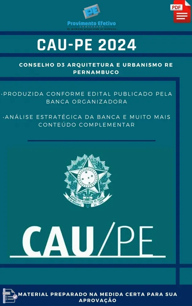 Apostila CAU PE Auxiliar Fiscalização Prova 2024 Imagem