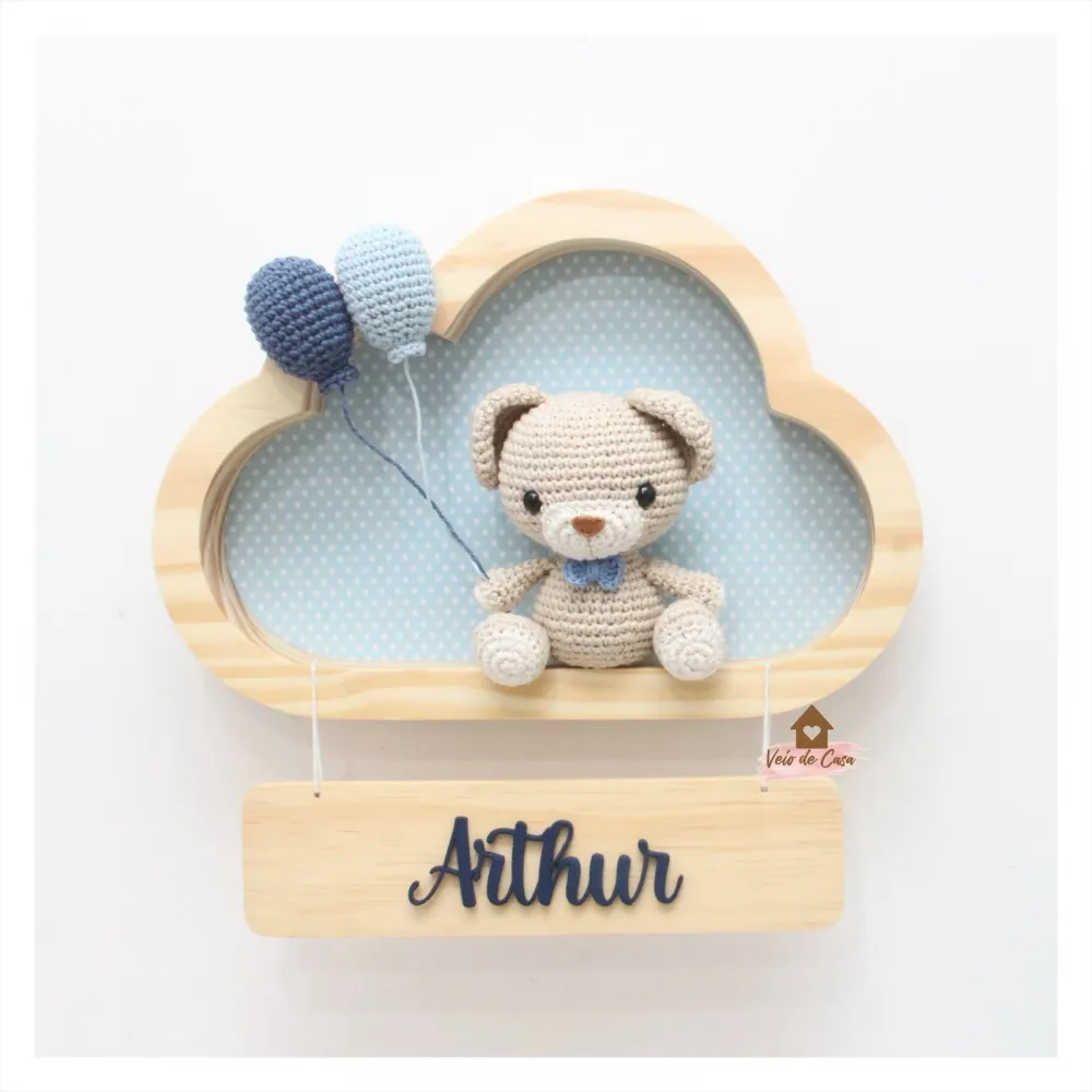 Ursinho - 2 balões - Nuvem P - Porta Maternidade Imagem