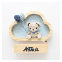 Ursinho - 2 balões - Nuvem P - Porta Maternidade