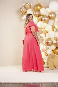 Vestido Longo Diva's Voga Rosa Coral - Foto 2