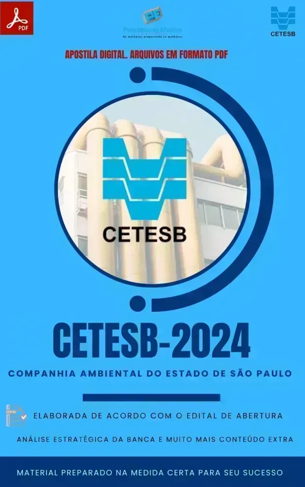 Apostila CETESB 2024 Técnico Ambiental Eletrônica Concurso Imagem
