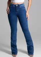 Calça Jeans Boot Cut Sawary Feminina Azul - Foto 4
