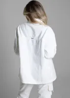 Jaqueta Maxi Sarja Sawary Feminina Branca Off-White - Foto 3