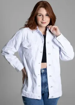 Jaqueta Maxi Sarja Sawary Feminina Branca