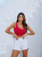Shorts Jeans Revanche Feminino Branco - Foto 4