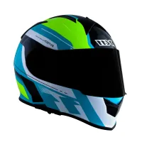Capacete X 11 Revo Pro Eleven Verde Azul - Foto 2