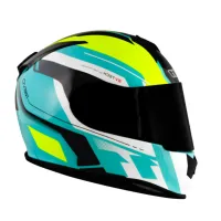 Capacete X 11 Revo Pro Eleven Verde Azul - Foto 6