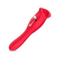 VIBRADOR 2 EM 1 COM FORMATO DE BOCA COM 10 MODOS DE ESTIMULAÇÃO E SUCÇÃO   - Foto 2