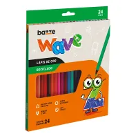 Lápis de Cor Wave Reciclado – 24 Cores | Sustentável | Escolar e Artístico