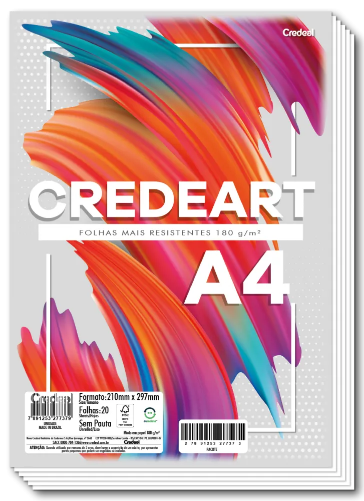 Bloco Credeart A4 20F 180G/M²