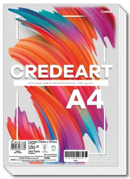 Bloco de Desenho Credeart A4 180g – 20 Folhas | Para Aquarela, Guache e Técnicas Mistas