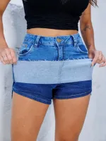 Saia Shorts Jeans Revanche Feminina Azul - Foto 4