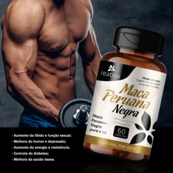 Maca Peruana Negra - Cápsulas - 60 Caps -500mg - Reativa