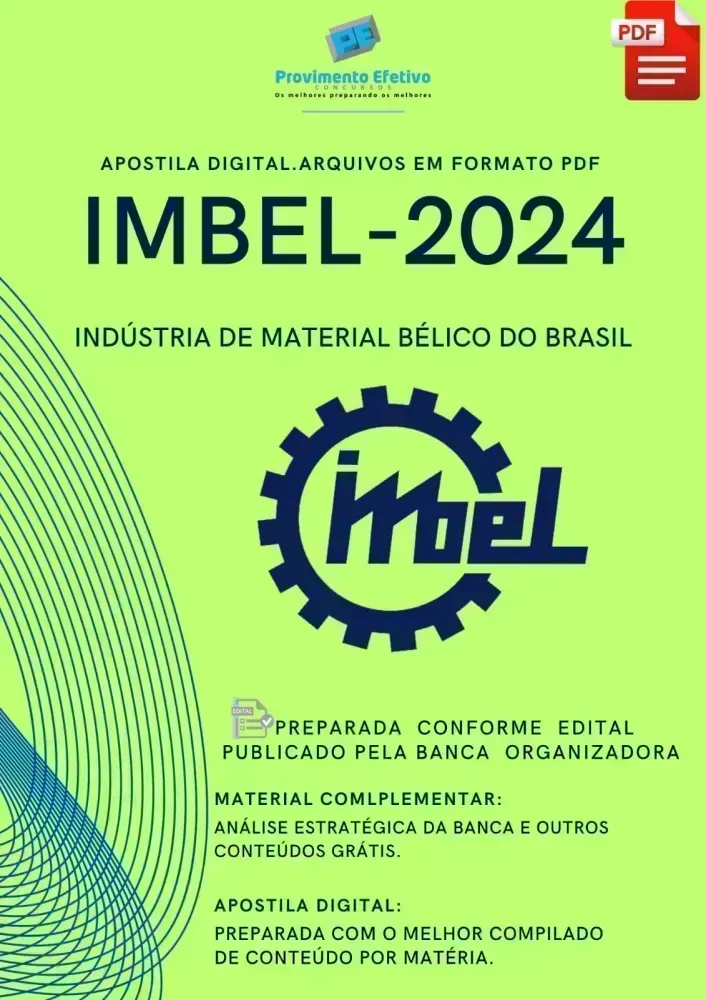 Apostila IMBEL Ano 2024 Analista de Recursos Humanos Imagem