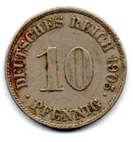 Alemanha - Império - 1905 - 10 Pfennig