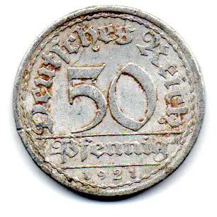 Alemanha - República de Weimar - 1921 - 50 Pfennig