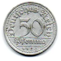 Alemanha - República de Weimar - 1920 - 50 Pfennig