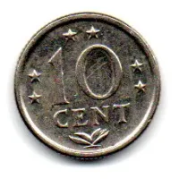 Antilhas Holandesas - 1971 - 10 Cent - Foto 2