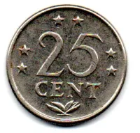 Antilhas Holandesas - 1971 - 25 Cent - Foto 2