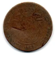 Bélgica - 1858 - 2 Centimes - UTG