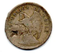 Chile - 1921 - 20 Centavos - C/ Furo - Foto 2