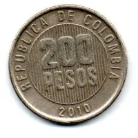 Colômbia - 2010 - 200 Pesos