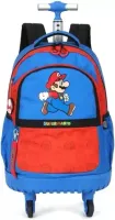 Mochila com rodas 360 Super Mario Original c/ alça de costas Azul